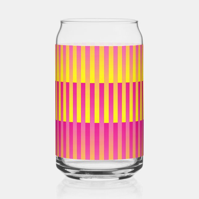 Verre Canette Rayé orange jaune rose (Recto)