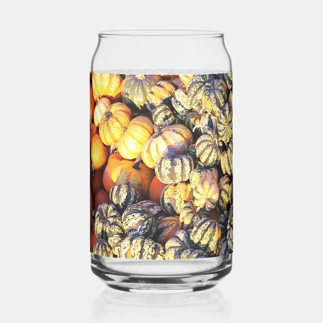 Verre Canette Rayures Et Citrouilles (Recto)