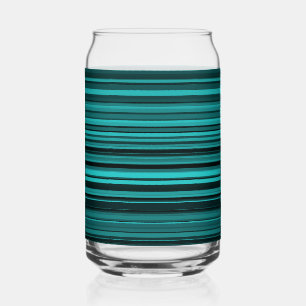 Verre Canette Rayures Noir Sarcelle