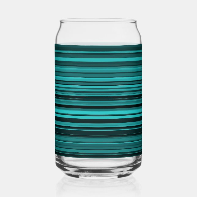 Verre Canette Rayures Noir Sarcelle (Recto)