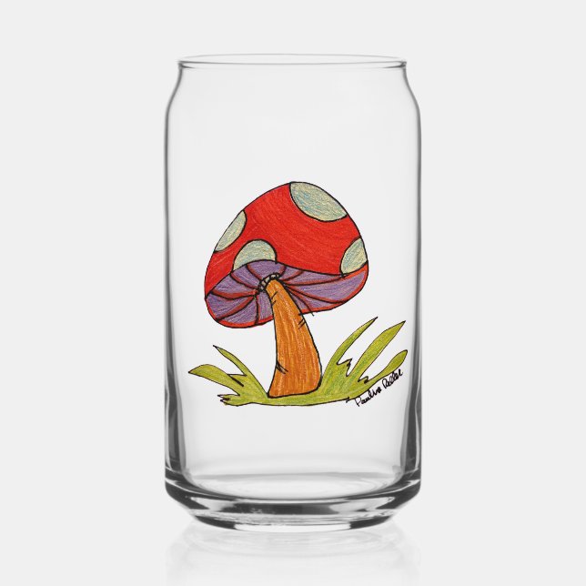 Verre Canette Red Mushroom Glass (Recto)