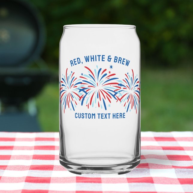 Verre Canette Red White & Brew Fireworks 4 juillet bière (Créateur téléchargé)