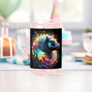 Verre Canette Reflets Abstraits : Hippo Éclaboussure de Couleur,