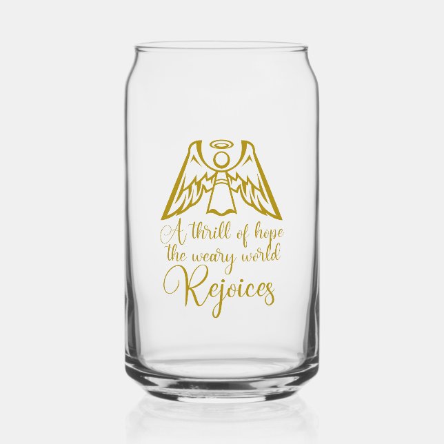 Verre Canette Rejoice Angel Elegant Gold Religious Christmas (Recto)