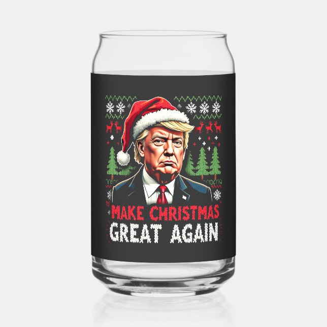 Verre Canette Rendre Noël super à nouveau moche Noël Sweat Trump (Recto)