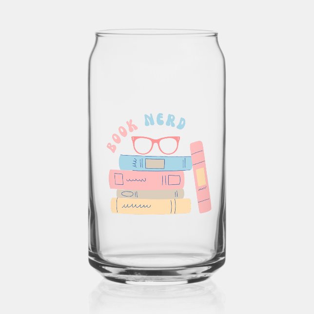 Verre Canette Réserver Nerd Girl Retro Design (Recto)
