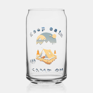 Verre Canette Restez calme et campez sur le camp d'aventure