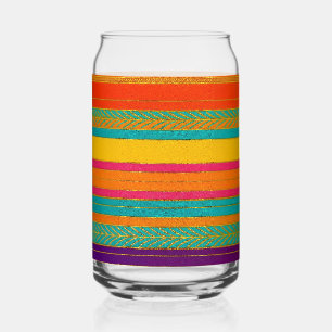 Verre Canette Retro 60s MOD Bright Stripes