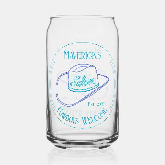 Verre Canette Retro Cowgirl Saloon Peut Bière Boire (Recto)