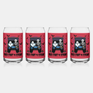 Verre Canette Rétro Gamer Halloween - Squelette Borne d'arcade