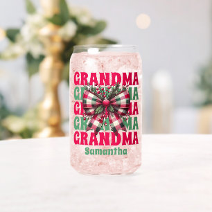 Verre Canette Retro Noël Grand-mère Coquette Bow