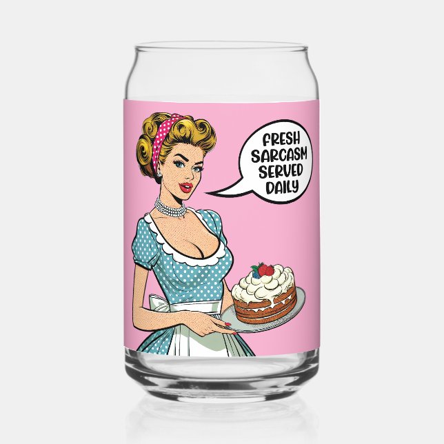 Verre Canette Retro Pinup_ servi tous les jours (Recto)