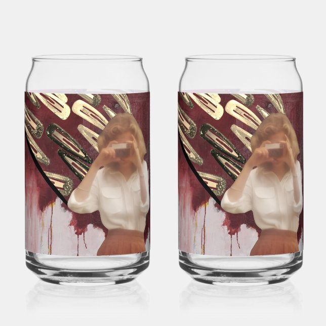 Verre Canette Retro Pop Collage Art Drinkware Set (Recto)