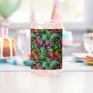 Verre Canette Rêves de jungle de caméléon Motif de surface trans