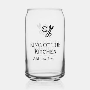 Verre Canette Roi de la cuisine chef cuisine ajouter nom couronn