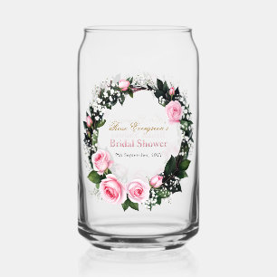 Verre Canette Romance Ému : Réception de Mariage aux Roses Roses