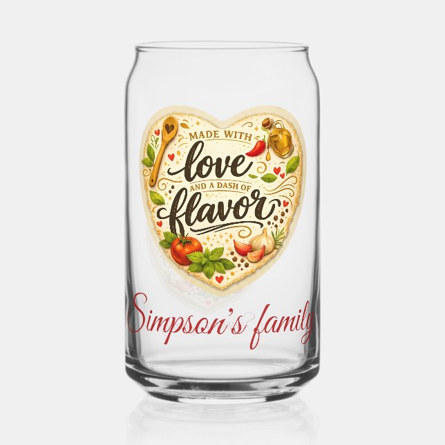 Verre Canette Romantic Custom Family–Cooking with Love   (Recto)