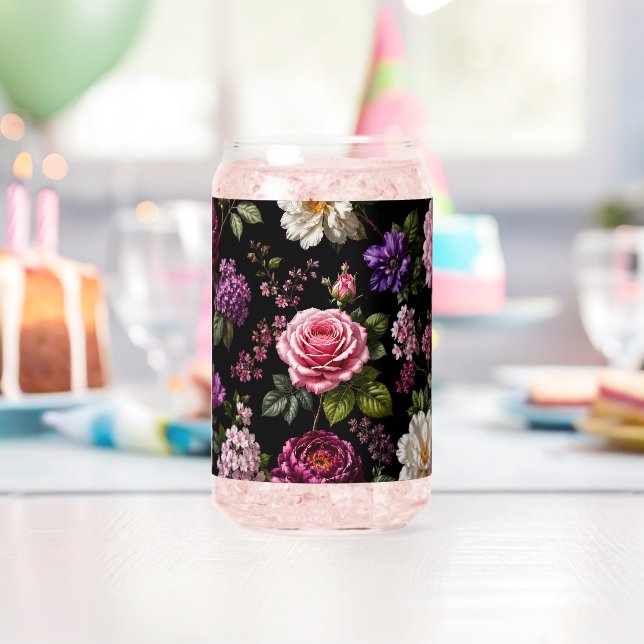 Verre Canette Rose en velours noir (Insitu (Anniversaire))