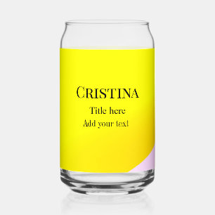 Verre Canette rose jaune abstrait ajouter nom titre texte motif