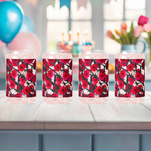 Verre Canette Roses barbés