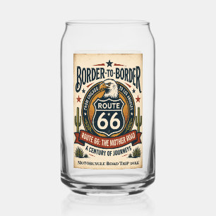 Verre Canette Route 66 vintage d'Amérique, de frontière à fronti