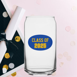Verre Canette Royal Blue and Gold School Colonnes Année