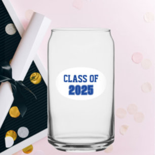 Verre Canette Royal Blue and White School Colonnes Année