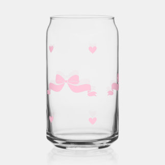Verre Canette Ruban d'amour rose mou