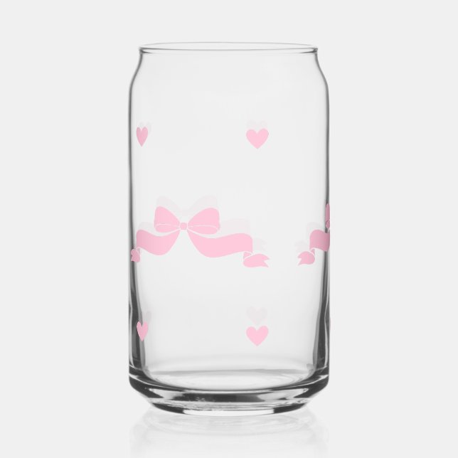 Verre Canette Ruban d'amour rose mou (Recto)