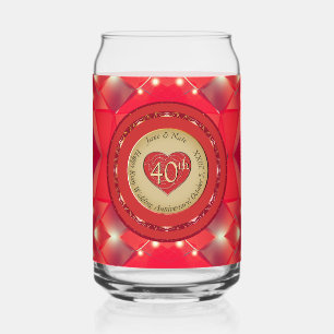 Verre Canette Ruby du 40e anniversaire