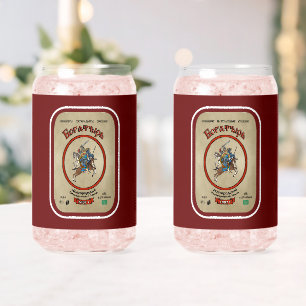 Verre Canette Russe Bogatyr Bière Étiquette