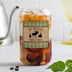 Verre Canette Russe Cabine de famille Moose Pine Green Plaid Bur