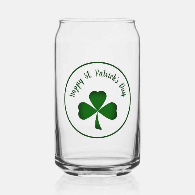 Verre Canette Saint Patrick's Day Vert Shamrock Lucky Clover (Recto)