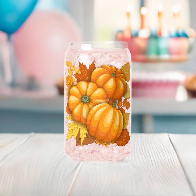 Verre Canette Saison d'automne Halloween Citrouille Motif (Insitu (Baby Shower))