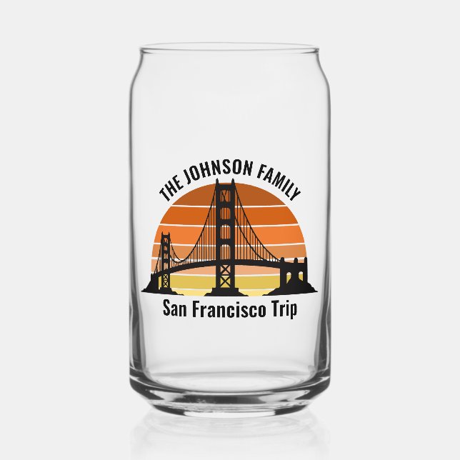 Verre Canette San Francisco Bridge Sunset Custom Triage Souvenir (Recto)