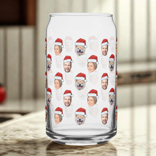 Verre Canette Santa Hat Personnalisé Visage 3 Photo Cadeau de No