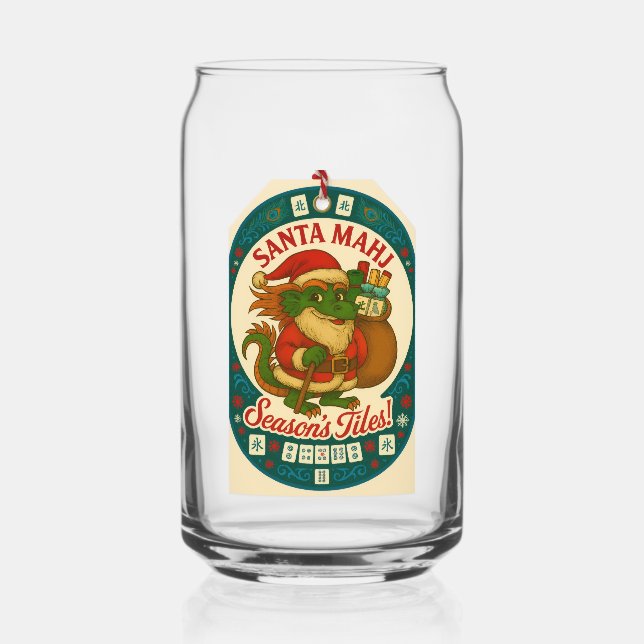 Verre Canette Santa Mahj Pint Glass - Cheers! (Recto)