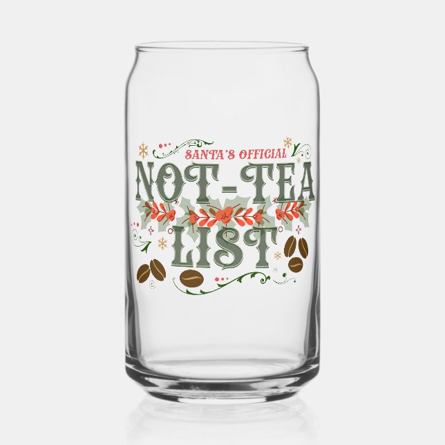 Verre Canette Santa's Official Not-Tea List Frosted Christmas (Recto)