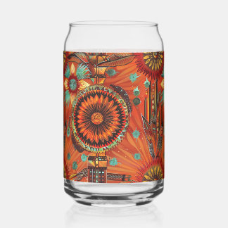 Verre Canette Sapphire élégant "Echos complexes" Imprimé Can Gl