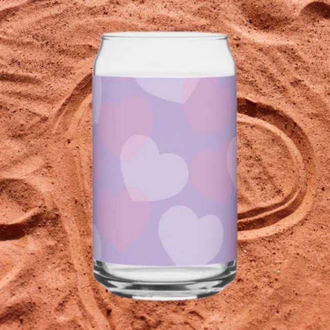 Verre Canette Saupoudrer | Coeurs rose et blanc (Créateur téléchargé)