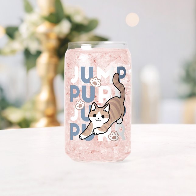 Verre Canette Sauter Purr Jump : Conception de chat joueuse avec (Insitu (Mariage))