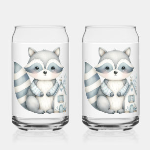 Verre Canette Scène Boisée Neutre de Cottage au Raton Laveur Pas