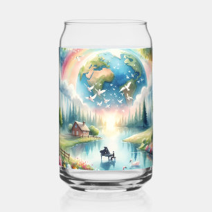 Verre Canette Scène de fantaisie terre arc-en-ciel fantaisiste