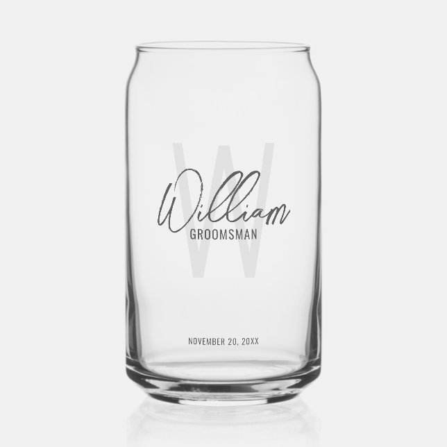 Verre Canette Script moderne Salons personnalisés (Recto)