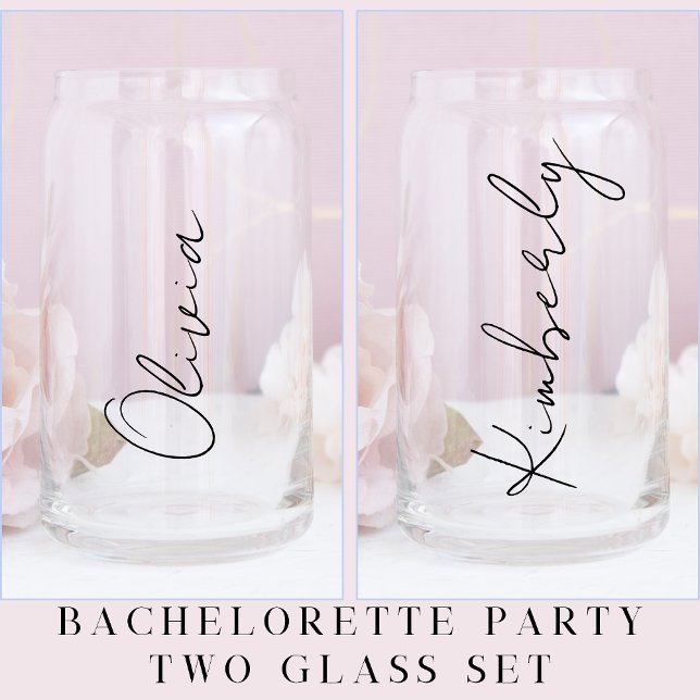 Verre Canette Scripts personnalisées Fête de Bachelorette (Créateur téléchargé)
