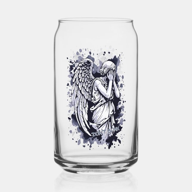 Verre Canette Sculpture d'un ange larmant - avec des éclaboussur (Recto)