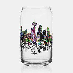 Verre Canette Seattle en graffiti avec monogramme
