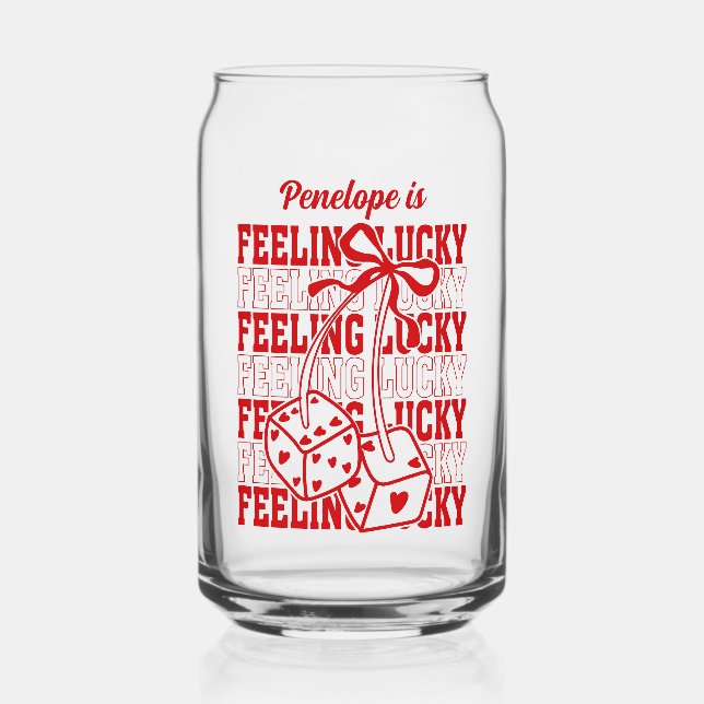 Verre Canette Sentiment personnalisé Lucky Bachelorette Favorise (Recto)