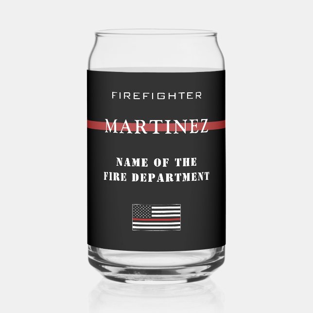 Verre Canette Service d'incendie de la ligne rouge mince (Recto)