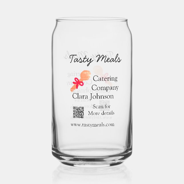 Verre Canette Services de restauration ajouter nom QR code site  (Recto)